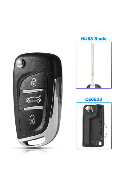 Choice مفتاح سيارة معدل 3 BT HU83 CE0523 KEYYOU CE0523 CE0536 لسيارات سيتروين...