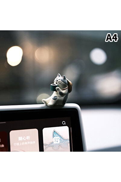 Choice4 زينة داخلية لطيفة للسيارة بحجم A4، مجسم قطة صغير، زينة لوحة القيادة و...