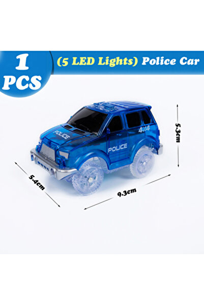 choice2 Police Car C Magical Glowing Race Track Car Toy Vehicle LED Light Ele...