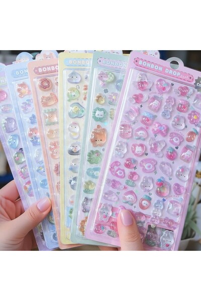 Choice6 ٦ قطع عشوائية من ملصقات ثلاثية الأبعاد برسومات كرتونية لطيفة؛ ملصقات ...