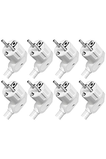 Choice1 EU 8pcs white 2/3/4/6/8pcs EU Schuko Plug 250V Power Plug, Protective...