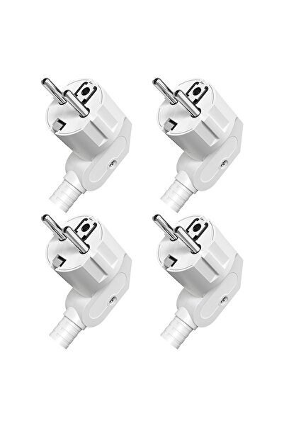 Choice6 EU 4pcs white 2/3/4/6/8pcs EU Schuko Plug 250V Power Plug, Protective...