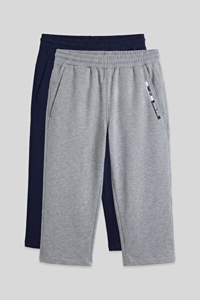 TOMMY LIFE Standard Mold 2-pack Indigo-Grey Melange Melange Capri pentru bărb...