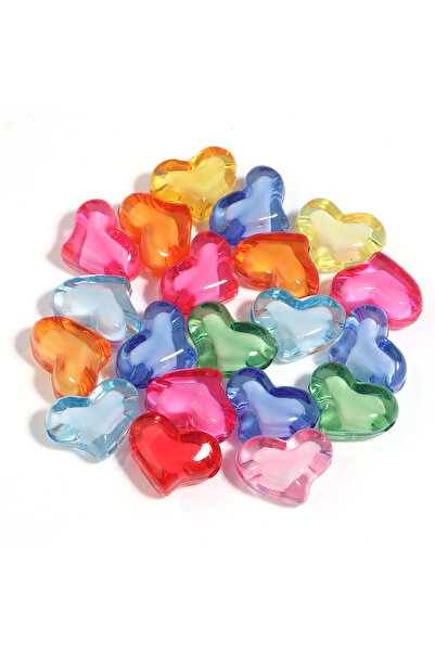 Choice3 Style 5 21.2mm 20pcs 20-50Pcs/Lot Candy Color Acrylic Star Beads Hear...