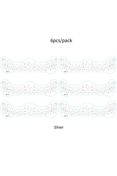 Choice9 ملصقات نمش مزيفة فضية-QBT-015، 6 قطع، للنساء، مقاومة للماء، لامعة بال...