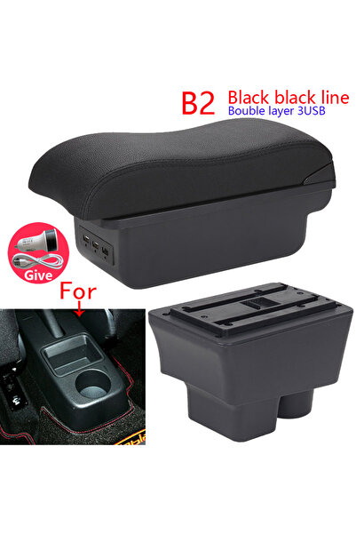 Choice3 B2 Black line 3USB For Skoda FABIA Armrest box For Skoda Fabia II 2 C...