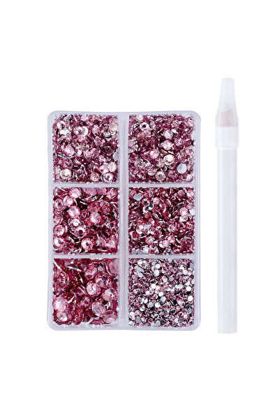 Choice11 2-6MM 4500Pcs-Box pink 2/3/4/5/6mm 4500pcs/Box Resin Rhinestone Crys...