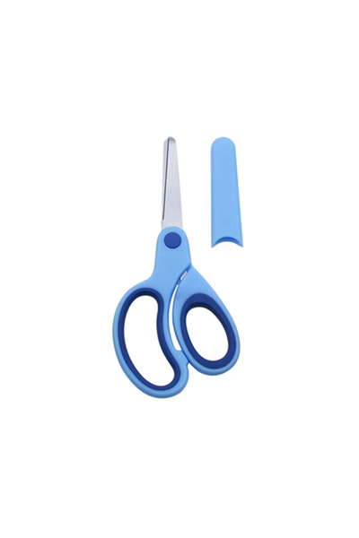 Choice3 مقص أمان أزرق اللون للأطفال، مناسب لليد اليسرى، مزود بغطاء واقٍ، أداة...