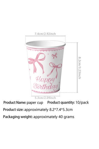 Choice3 3 Pink Bow Tie Disposable Tableware Birthday Party Supplies Festival ...