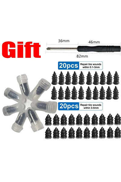 Choice1 40pcs Mix 20/60Pcs Car Motorcycle Vacuum Tyre Repair Nails Truck Scoo...
