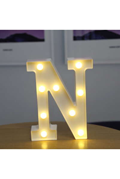 Choice64 مصباح LED على شكل حرف N بطول 16 سم، مصباح رقمي مضيء يعمل بالبطارية، ...