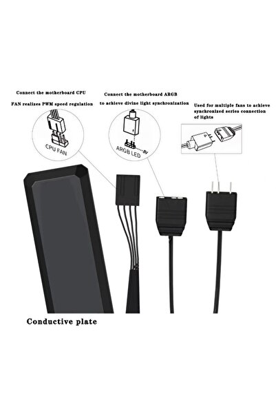 Choice9 A-RGB As shown Black Cable ICE Whale WX-3 Wireless Splicing Fan ARGB ...