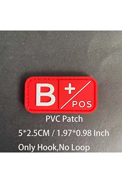 Choice30 18-Red B POS Small Patch with Hook,PVC Blood Type A B AB O POS NEG E...