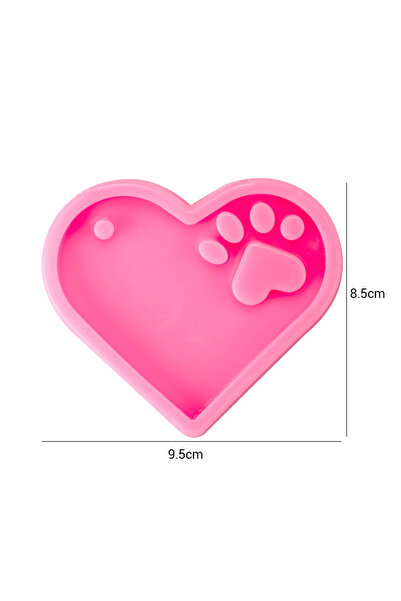 Choice18 40 Heart Shape Keychain Casting Silicone Molds Dog Paw Print Resin M...
