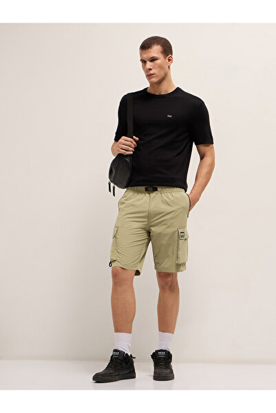 The Bear House By Styli Men Solid Comfort Fit Cargo Shorts