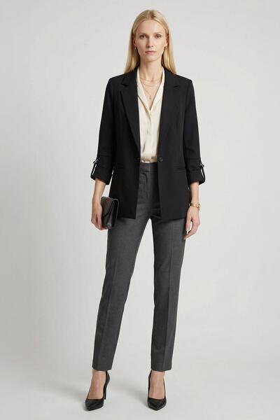 Rays 6708A Single Button Classic Jacket Black