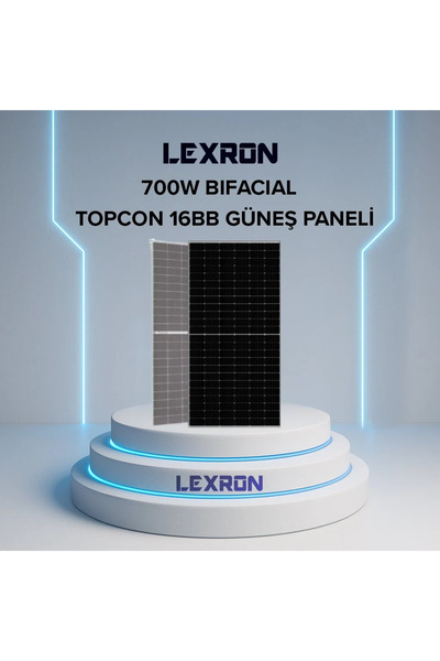 Lexron 700W Monokristal Bifacial Half-Cut Topcon Güneş Paneli