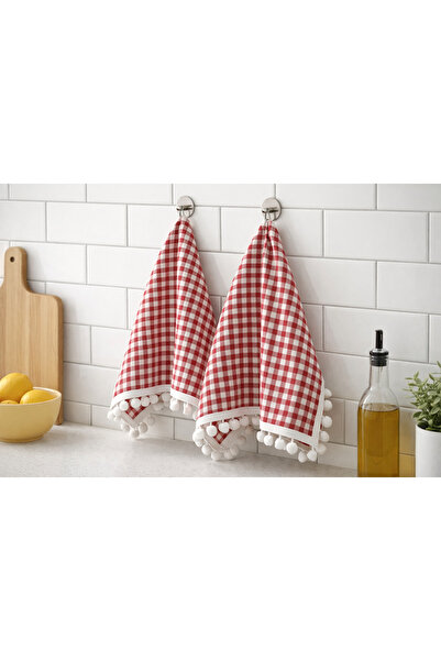 senmasy Drying Cloth 2 Pieces with Pompom Edges 30*50 cm