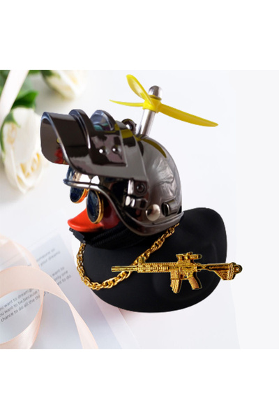 Choice13 Black Duck 4 Motor Accessories Yellow Duck with Helmet for Bike With...