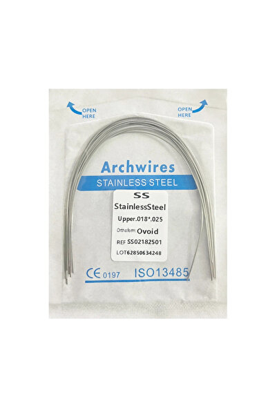 Choice5 أسلاك تقويم الأسنان العلوية 18x25، مصنوعة من الفولاذ المقاوم للصدأ، 1...