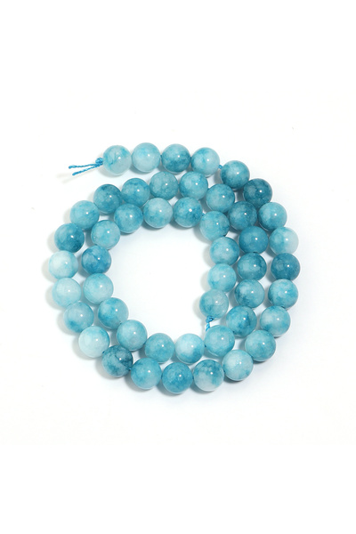 choice2 طول 38 سم، قطر 8 مم، خيط واحد/مجموعة، خرز لاريمار أزرق طبيعي، خرز دائ...