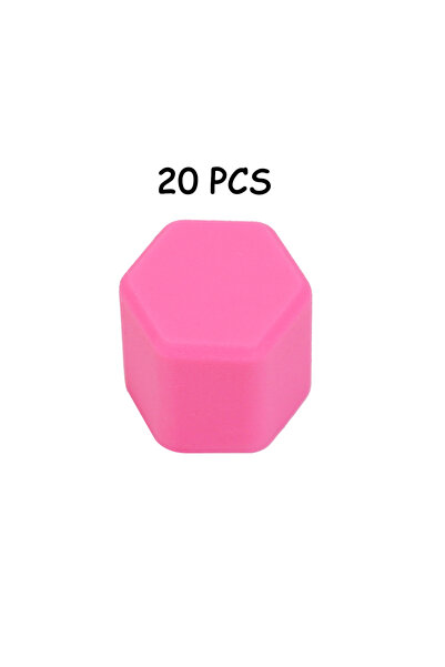 Choice4 غطاء صواميل عجلات السيارة من السيليكون، مقاس 19 مم، وردي، 20 قطعة، مق...