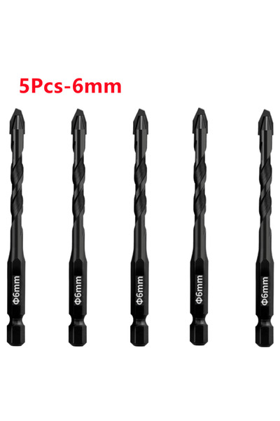 Choice1 5 قطع - مثقاب لا مركزي عالي الصلابة 6 مم، لحفر دقيق لبلاط الزجاج والس...
