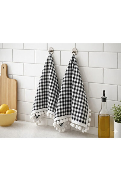 senmasy Drying Cloth 2 Pieces with Pompom Edges 30*50 cm