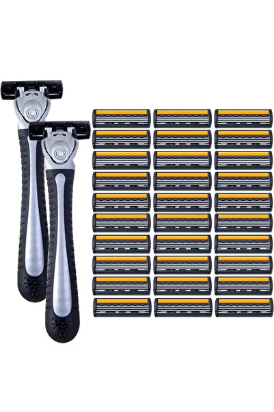 Choice9 ماكينة حلاقة أمان فاخرة من الفولاذ المقاوم للصدأ، مزودة بحاملين و30 ش...