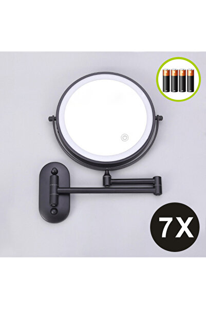 Choice6 مرآة حمام سوداء مثبتة على الحائط مقاس 8 بوصات، تعمل بالبطارية، مكبرة ...