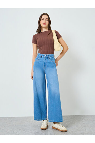 Styli Women Blue High Rise Wide Leg Jeans