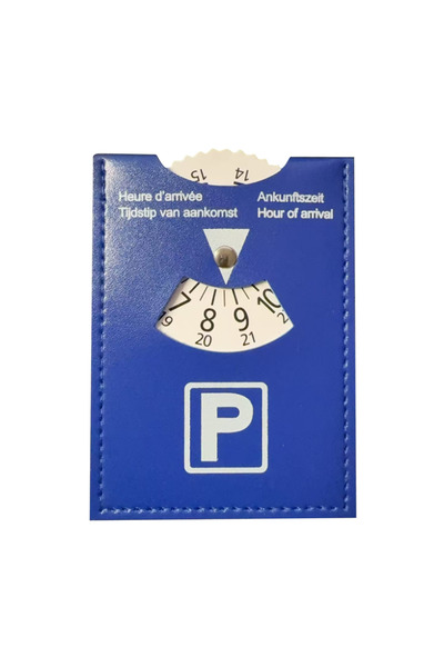 choice2 1PC PU Parking Disc Blue PU Leather Parking Disc 4 Language Version D...