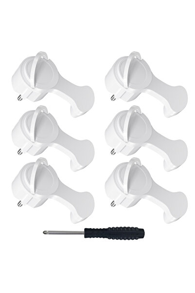 Choice8 250V EU 1 6pcs white 4 Schuko flat plug adapters with folding handles...