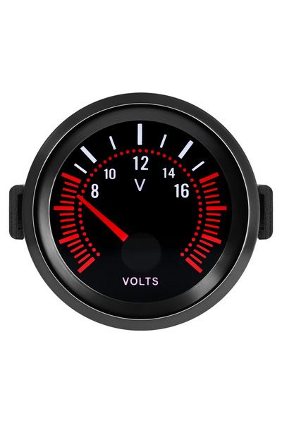 Choice7 مقياس فولتميتر 2 بوصة (52 مم) 12 فولت للسيارة، عدسة LED دخانية، نطاق ...