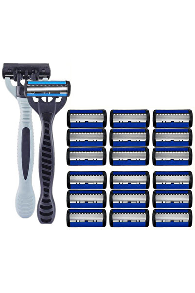 Choice1 ماكينة حلاقة كلاسيكية آمنة مكونة من 6 طبقات مزودة بحاملين و18 شفرة لل...