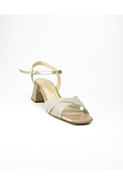 MİSS PARK MODA 1002 Pantofi de seară pentru femei, aurii, cu toc mic