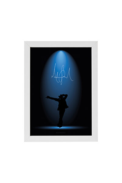KAYNOCK Michael Jackson V2 Poster Tablo, Dijital Tasarım Tablo Beyaz Çerçeve