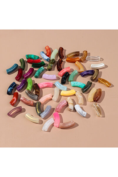 Choice26 15 قطعة من خرز الأنابيب أكريليك، مقاس 11 × 35 مم، بألوان متنوعة، مصن...