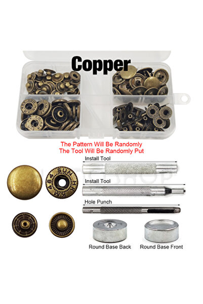 Choice29 10mm(655) 25 Sets Copper 25Sets Metal Snaps Fasteners Button Snap Pr...