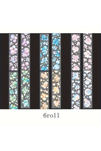 Choice6 S24000-7 Mr. Paper, 200cm/roll, Colored Bubble Tape Stickers, Decorat...