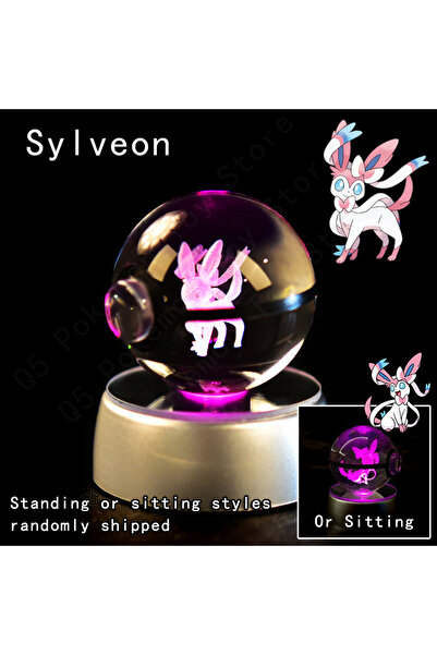 Choice11 19 كرة كريستال بوكيمون سيلفيون ثلاثية الأبعاد، بيكاتشو، ميو تو، ميو،...