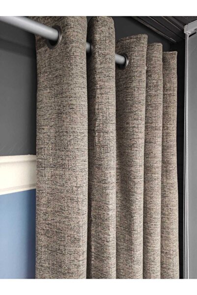 Evcimenhome Rustic Curtain (Lined) Chenille Velvet Fabric. Eyelet Metal Ring ...