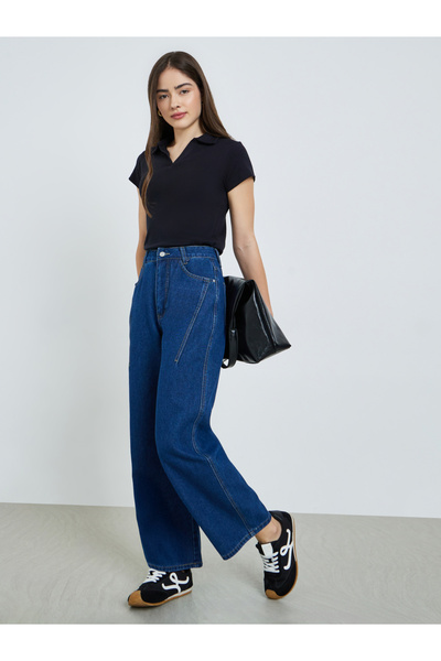 Styli Women Barrel Fit Jeans with Pockets