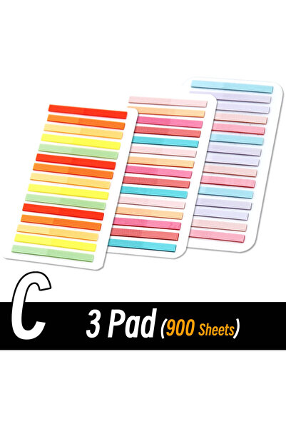 Choice12 مجموعة C، 3 دفاتر، 3000 ورقة، ملصقات ملونة، علامات فهرسة شفافة فلوري...