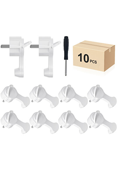 Choice4 250V EU 1 10pcs white 4 Schuko flat plug adapters with folding handle...