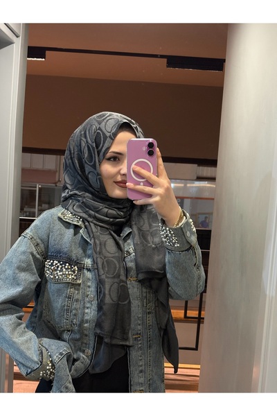 Sal Antrasit halka desen şal
