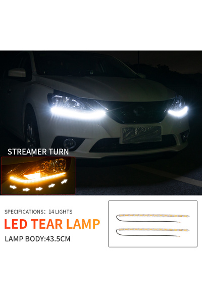 Choice1 شريط إضاءة LED للتشغيل النهاري، 14 مصباح LED، قطعتان، مرن، مقاوم للما...