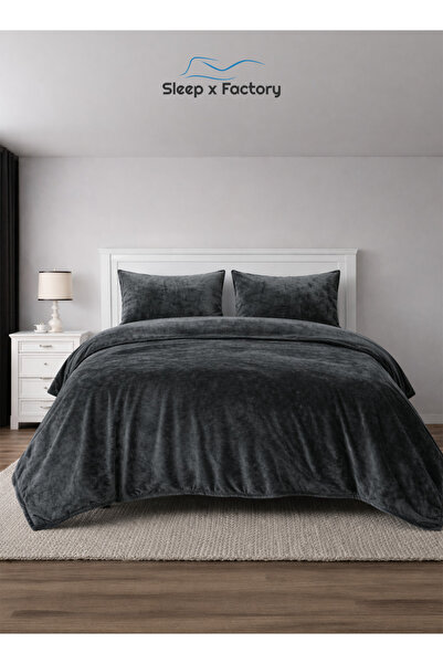 Sleep x Factory 3-Piece Velvet Comforter Set 200x240 cm – Soft Luxury Bed Set...
