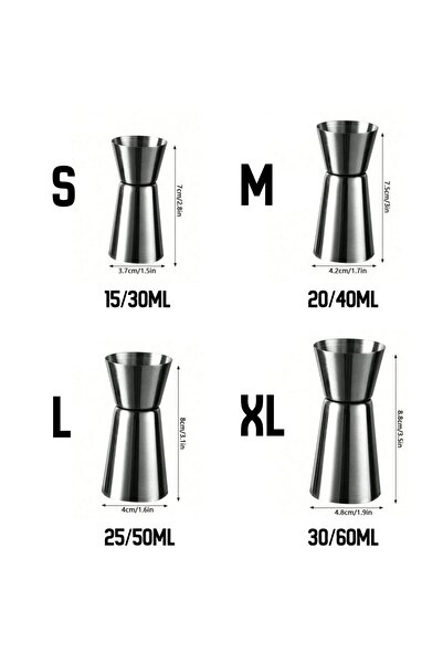 Choice4 مجموعة من 4 أكواب قياس من الفولاذ المقاوم للصدأ، 4 قطع، بأحجام مختلفة...