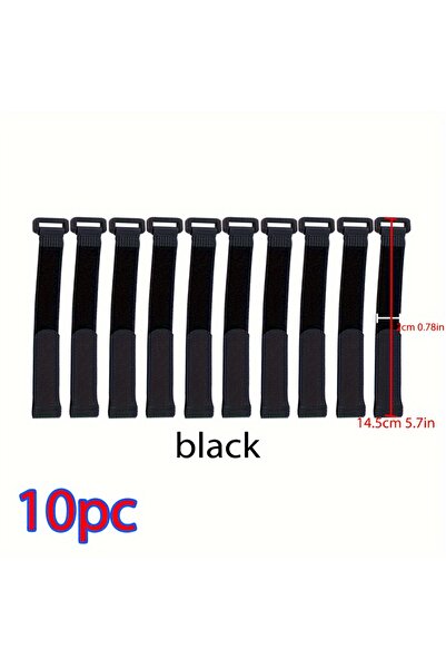 choice2 blackx10pc Reusable Hook and Loop Cinch Straps Nylon Cable Ties Organ...